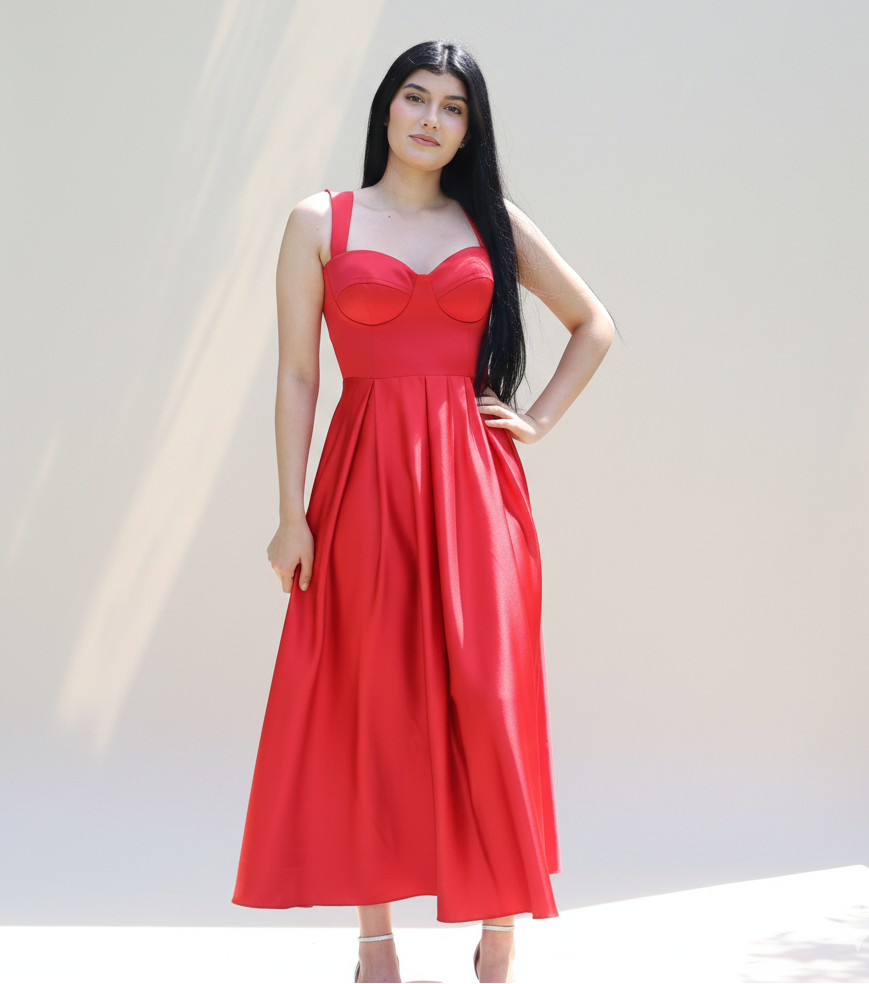 Satin Midi Dress