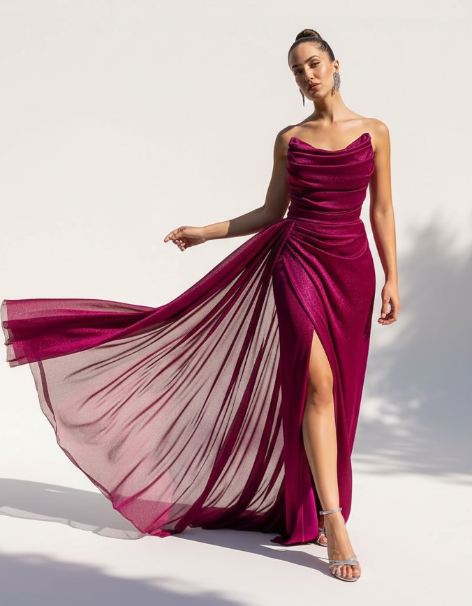 SLEEVELESS  DRESS  WITH SLIT