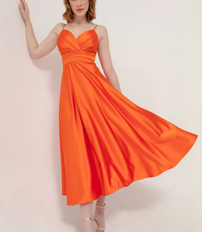 satin midi dress