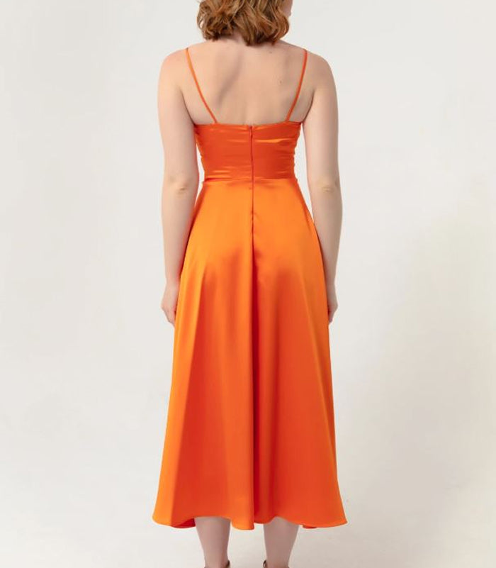 satin midi dress