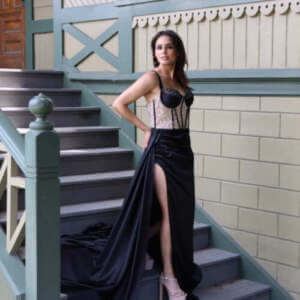 Elegant Black Corset Gown