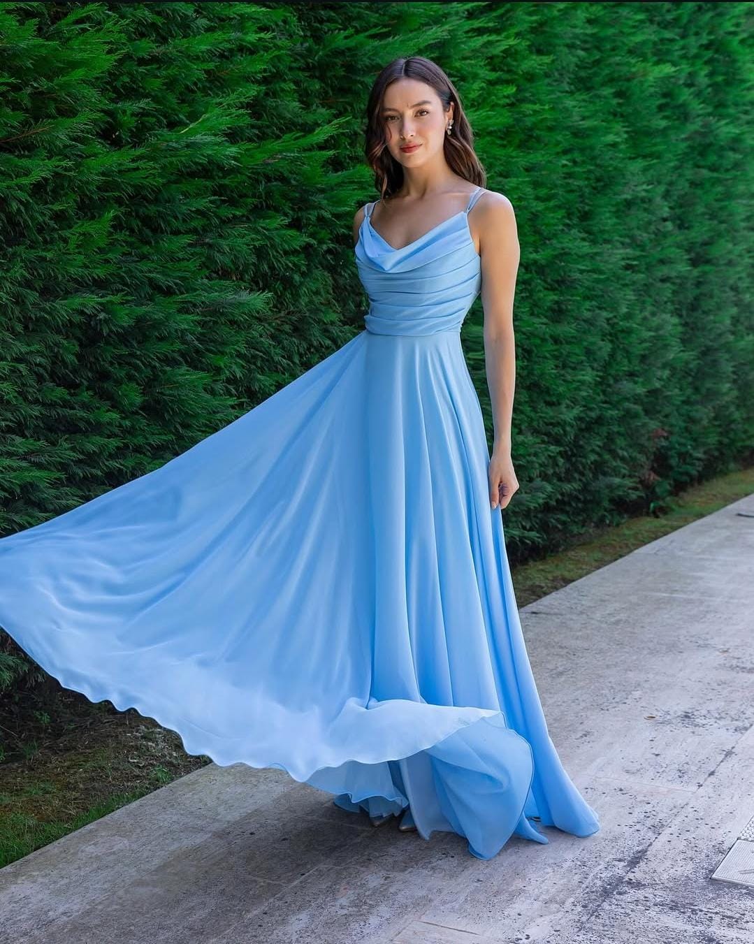 long chiffon dress